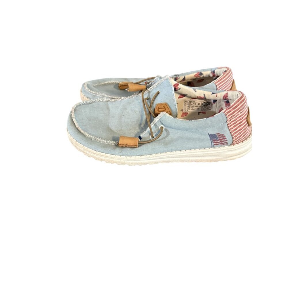 Hey Dude Wally American Denim Stripe women’s Lightweight Slip-On Loafers L11 M9 - Picture 6 of 10
